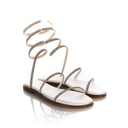 6065 - leather sandal for women with rhinestones