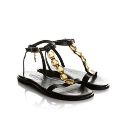 621707 - black leather sandal for women