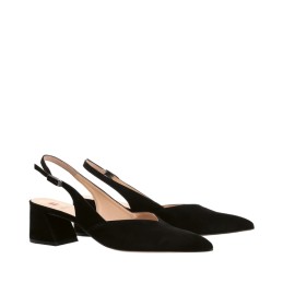 slingback in daim square heel