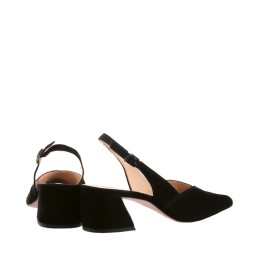 slingback in daim square heel