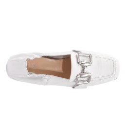 mocasín para mujer blanca