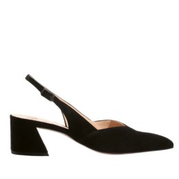 slingback en daim talon carré