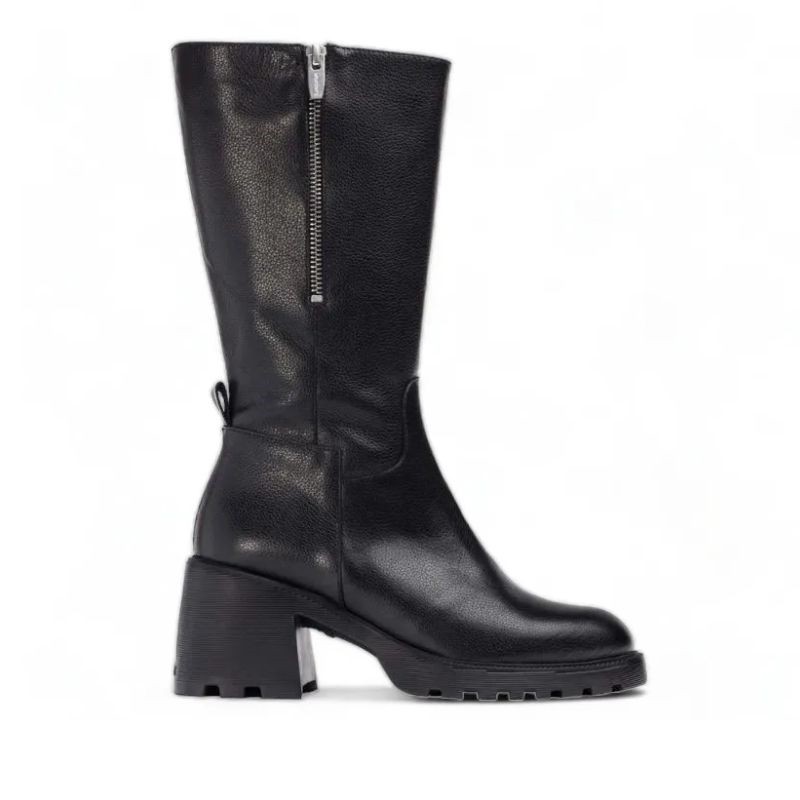 g6703 - high heel black leather boot