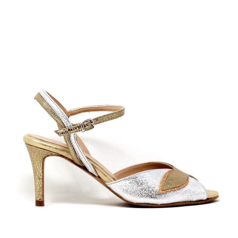 curve - silver gold sandal