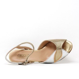 curve - silver gold sandal