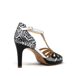 black heel sandal - silver