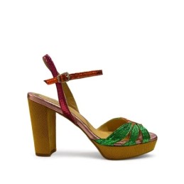 cherry - heel platform sandals