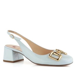 104424 - escarpin en cuir bleu pour femme